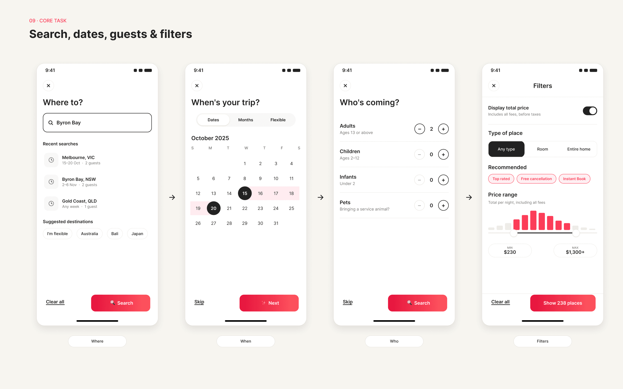 Redesigned search and filter controls with clearer active states