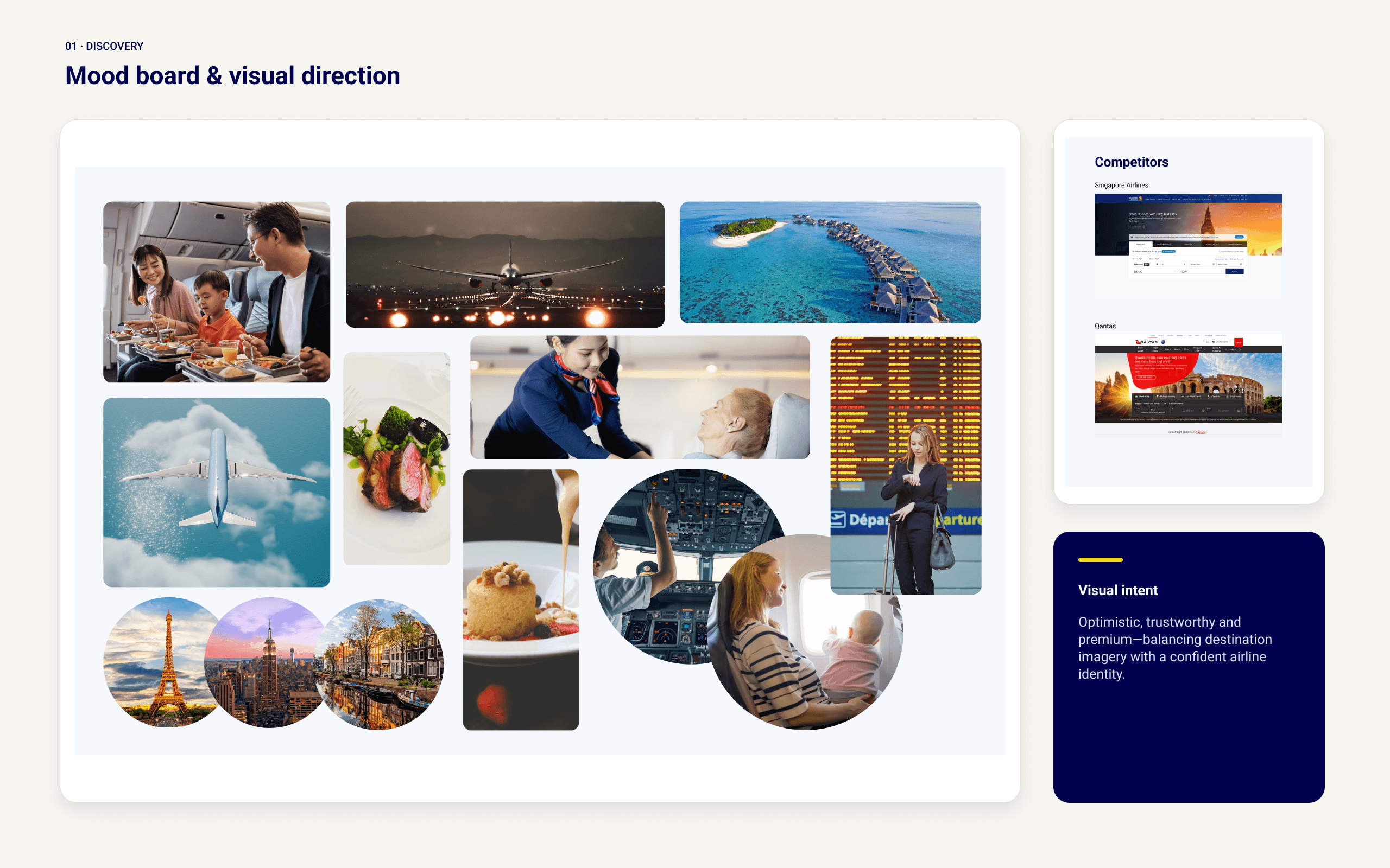 AirBorne moodboard establishing imagery, colour palette and typography